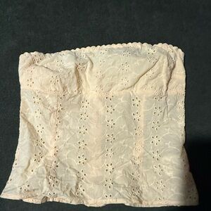 Princess Polly yellow Cream Eyelet Tube Top